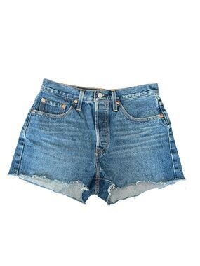 Levi’s 501 Dark Wash Denim High Waisted Shorts sz 29 Button Fly EUC